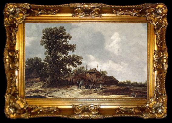 framed  Jan van Goyen Farmyard with Haystack, ta009-2